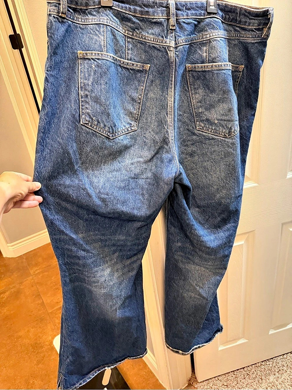 Free People jeans Distressed Boot Cut Jeans Blue Size 33
